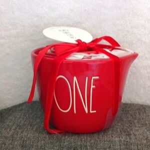 Red heart cut out measuring cups by Rae Dunn